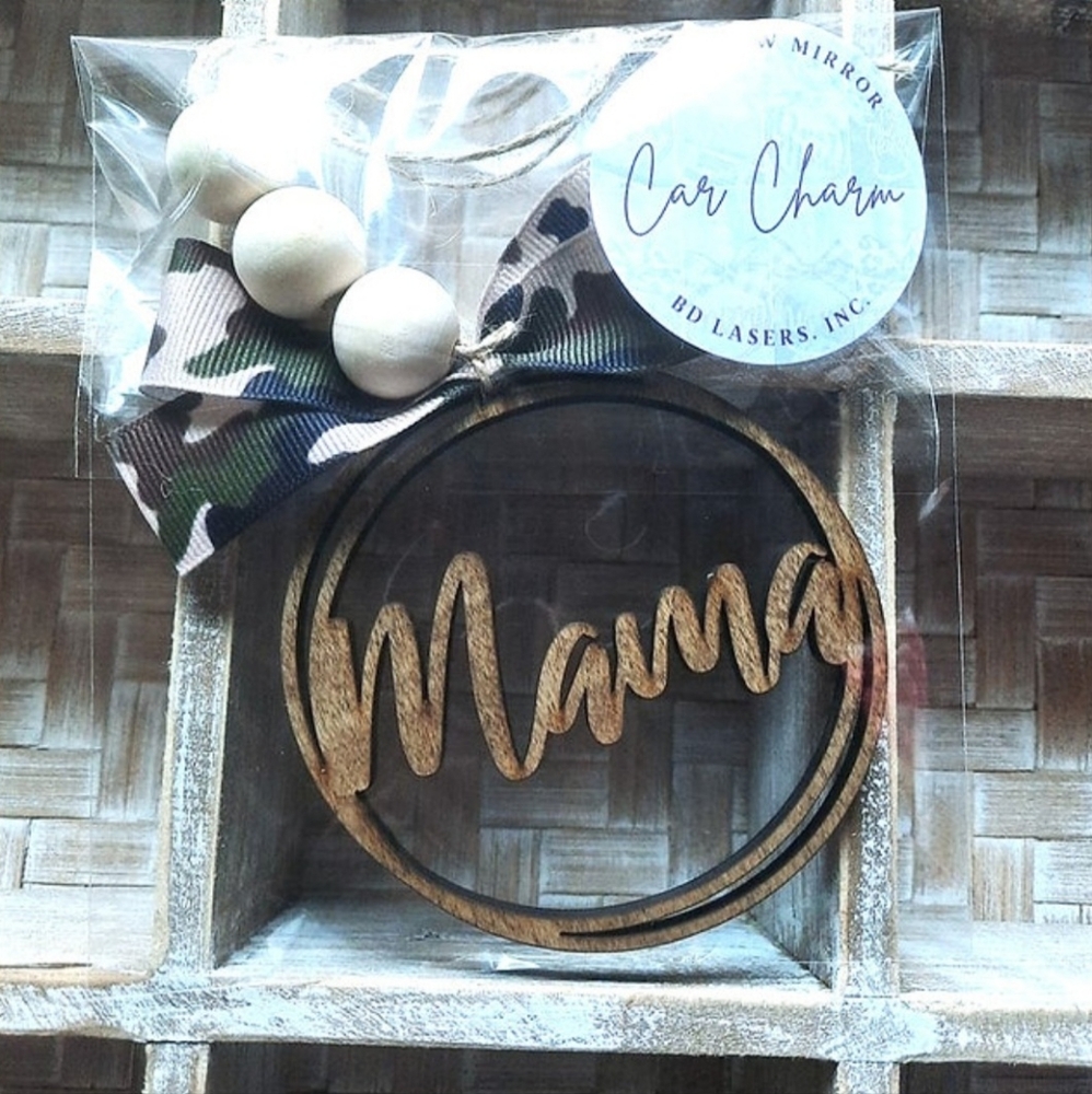 "Mama - Camo Print" Car Charm